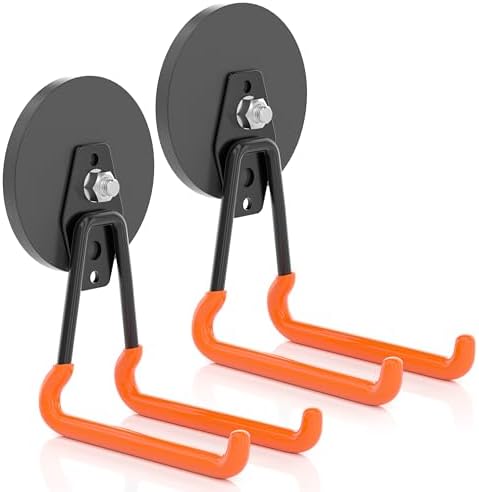 ENUODA Strong Magnetic Hooks Heavy Duty Upgraded Magnetic Tool Holder Large Magnet Hooks for Hanging Shovel, Garden Tool, Toolbox, Power Drill, Broom, Locker, Container, Van, Organization, 2PCS by ENUODA