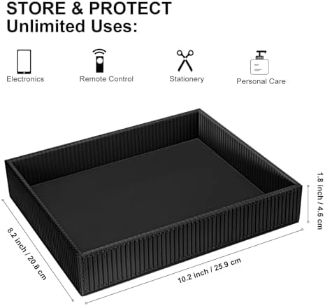 SITHON Valet Tray Desk Organizer PU Leather Catchall - Image 2