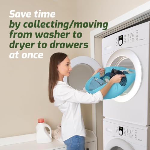 Laundry Turtle Collapsible Laundry Basket for Washer & Dryer (Aqua, Small) - Image 2