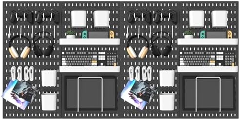 MULSAME Pegboard Combination Kit, 25.2" x 50.4" Wall Mounted Storage Set with 8 Pegboards & 40 Accessories Hanging, Peg Boards Organizer by MULSAME