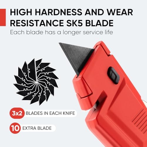 STEELITE Utility Knife 2-Pack, SK5 Heavy Duty Retractable Box Cutter Metal - Image 2