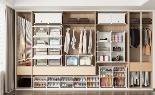 HOMIDEC Shoe Rack Organizer 48 Pair Modular Shoe Storage Cabinet for Closet | PP Plastic, Sturdy Steel Frame, Waterproof, Dustproof, Easy Clean, Shoe Shelves for Closet Garage Hallway Bedroom Entryway - Image 2