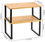 NEX Kitchen Cabinet and Counter Shelf Organizer, Stackable & Expandable, Black and Natural - Image 3
