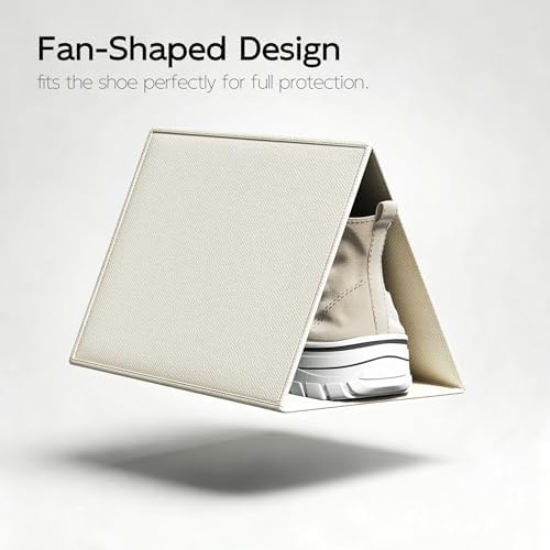 Round Shoe Organizer, Fan Dividers for Wide Shoes & Boots, Beige, 2 Pack - Image 3
