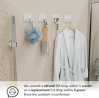 Adhesive Shower Hooks for Inside - Extra Sticky Razor Holder, White 6 Pack - Image 4