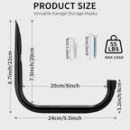 Ladder Storage Hook, Garage and Garden Storage Utility Hook, Heavy Duty Jumbo Arm Hanger - Image 2