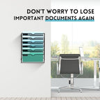 6-Tier Wall File Organizer, Hanging File Holder, Wall Mounted Mail Sorter - Image 4