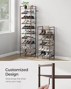 SONGMICS 8-Tier Metal Shoe Rack, Vertical Shelf, Holds up to 18 Pairs - Image 4