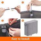 Lifewit Triple Laundry Hamper with Lid, Removable Laundry Bags, Gray - Image 4