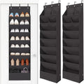 STORAGE MANIAC Over the Door Shoe Organizer Heavy-Duty Large Deep Pocket Hanging Shoe Organizer Shoe Rack Door Closet Shoe Organizer for Wall, Dorm & Narrow Door Storage Shoe Holder Black, 2 Pack by STORAGEMANIAC
