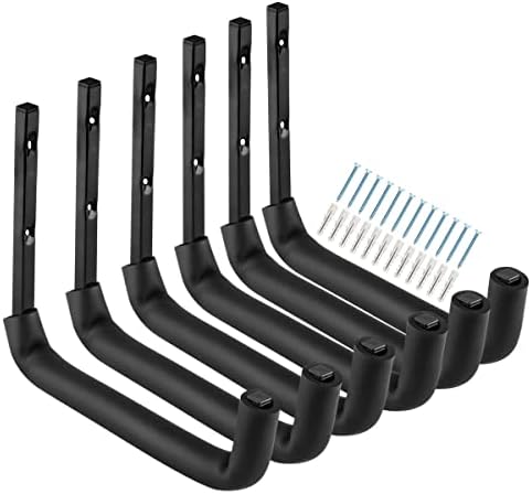 Garage Hooks, 10" Heavy Duty Garage Storage Tool Hangers, Wall Mount Storage Hooks for Garden Tools, Ladders, Bikes, Bulky Items by Heavdace