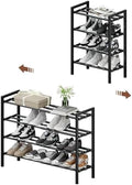 Expandable Shoe Rack, Heavy Duty Metal Shoe Organizer for Closet | 4Tier Heavy Duty Iron Adjustable Shoe Storage,Fits 12+ Pairs,Space-Saving,Non-Slip,Easy Assembly,For Doorway Entryway Bedroom by HDDTTZFURNITUREMAKEYOURDALIYLIVEBETTERANDBETTER