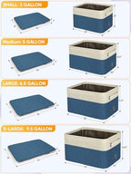 BALEINE 3 Pack Fabric Closet Storage Bins for Shelves, Linen Closet Organizers and Storage, Decorative Baskets for Organizing, Shelf, Clothes, Home, Office (Navy Blue, 12"x8"x8") - Image 2