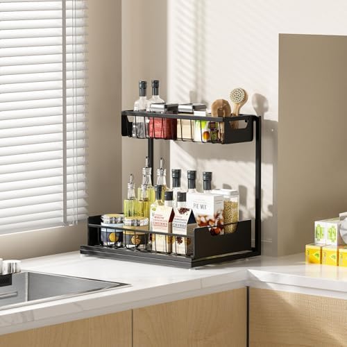 Ceetug Under Kitchen Sink Organizers and Storage, Black, 2 Pack - Image 5