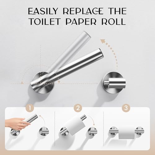 Day Moon™ - Toilet Paper Holder - Modern Roll Holder for Bathroom - 1 Pack - Wall Mount - Classic, Polished Chrome - Image 4