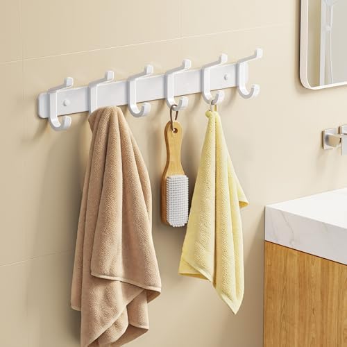 Coat Rack Wall Mount Heavy Duty, Wall Coat Hanger with Hooks, White 1 Pack - Image 7