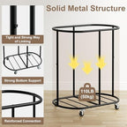 200L Double Laundry Hamper with Lid & Wheels, Oval Rolling Laundry Basket - Image 4