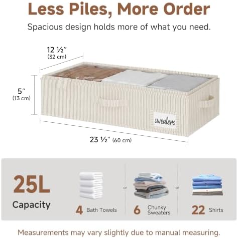 StorageWorks 5 Inch Low Profile Under Bed Storage Containers with Clear Lid | Reinforced Structure, Resists Sagging, Handles & Label Holder, Foldable Stackable Closet Storage for Clothes, Blankets, Toys - Image 2