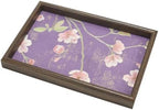 Wooden Valet Tray Floral Base Catchall Nightstand Organizer, Purple Blossom by Unknown