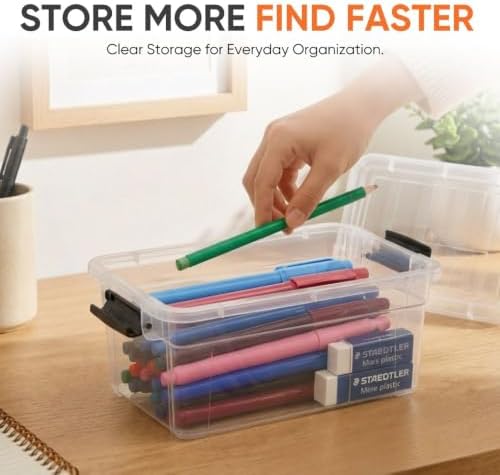 Superio 1.85 Quart Clear Plastic Storage Boxes with Lids, Stackable Organizer Containers, BPA-Free Storage Bins for Home, Office, School & Dorm, 2 Pack - Image 2