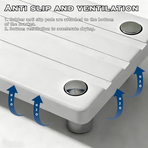 2PCS Instant Dry Sink Caddy for Bathroom Counter, Durable Kitchen Sink Organizer, Diatomite Stone Drying Tray, Upgrade Water Absorbing Stone Tray for Sink, Anti-Slip Stone Soap Tray -White - Image 6