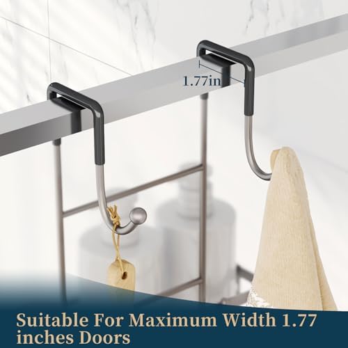 Consumest Over The Door Shower Caddy - 3 Tier Shower Organizer Hanging with Soap Holders, Large Capacity Shower Shelves with 6 Hooks, Bathroom Rack and Storage, Sand Nickel - Image 6