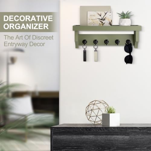Key and Mail Holder Wall Mount, Mail Organizer with 5 Key Hooks - Image 5