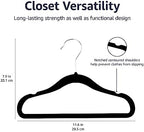 Amazon Basics Kids Space Saving Velvet Non-Slip Clothes Hangers with Shoulder Notches for Infant and Toddler, 11.6", Black, 50-Pack - Image 5