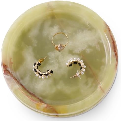 Marble Jewelry Dish, 5" Handmade Green Ring Tray by SPESHSTONES