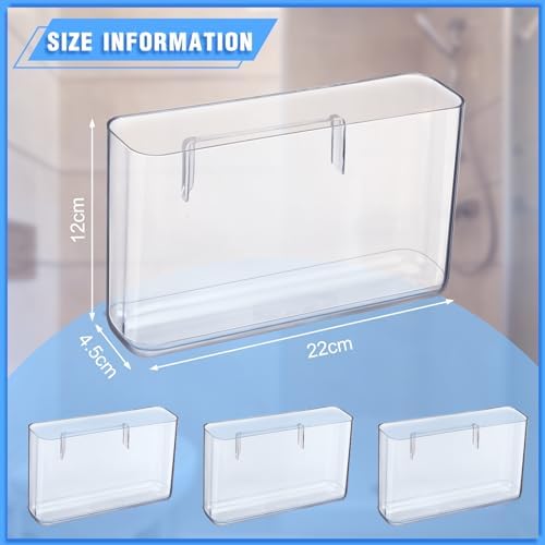 Suzile 6 Pack Wall Mount Organizer Acrylic File Holder Adhesive Cabinet Door Organizer Wall Mounted Storage Box for Office Kitchen Bathroom Bedroom Garage Craft Room Collection(Big) - Image 2