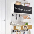 Mail Organizer Wall Mounted with Key Holder, Shelf, Ivory White by HEKOOLA
