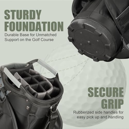 15 Way Golf Cart Bag with Organizer Top, Golf Club Cart Bag for Men - Image 5