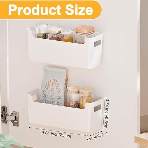 2 Pcs Kitchen Cabinet Door Organizer,Adhesive Mount Inside Cabinet Door Storage,Under Sink Door Storage Shelf for Kitchen,Bathroom,Office,Garage,Craft Room(Transparent) - Image 2