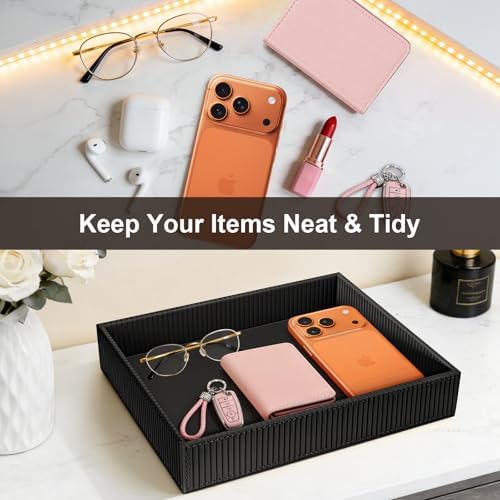 SITHON Valet Tray Desk Organizer PU Leather Catchall - Image 6