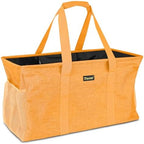 BALEINE Extra Large Utility Tote Bag with Reinforced Wire Frame, Reusable Grocery Bag for Shopping, Picnic (Yellow, 22''x12''x10'') by BALEINE