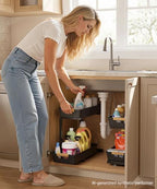 Homde Sliding Under Sink Organizer: 2-Pack Pull-Out Rack for Kitchen - Image 3