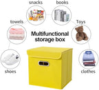 Closet Organizers Fabric Storage Bins With Lids Collapsible Cube Storage Organizer Basket With Handles,Storage Boxes for Clothes Storage,Office,Laundry,Shelves,6 Pack,(multicolour) - Image 3