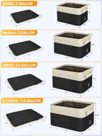 BALEINE 3 Pack Fabric Closet Storage Bins for Shelves, Linen Closet Organizers and Storage, Decorative Baskets for Organizing, Shelf, Clothes, Home, Office (Black, 17''x13''x10.5'') - Image 2