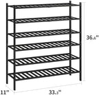 BMOSU 6-Tier Bamboo Extended Shoe Rack Premium Stackable Shoe Shelf Storage Organizer for Hallway Closet Living Room Entryway Organizer (Black Bamboo) - Image 2