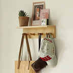 Entryway Coat Rack Hooks with Shelf, Sturdy Wooden Floating WallOrganizer Shelf with 4 Hooks siutable for Entrance, Mudroom, Kitchen, Bathroom,.etc(2pc-Oak Finish) - Image 7