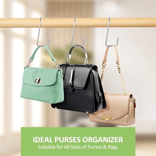 15 Pack Purse Hanger for Closet, Super Sturdy Purse Hooks, Hanging Backpack Bag Holder, Closet Organizers and Storage, Silver - Image 5