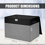 Bagnizer Large 42 Quarts Fabric Storage Bins with Lids [2-Pack] Linen Collapsible Foldable Storage Cubes, Closet Organizer Containers boxes with Handles for Home Office (16.7 x 12 x 12, Black & Gray) - Image 2