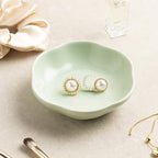 Ceramic Jewelry Tray, Ring Holder Floral Trinket Bowl for Women by Unknown