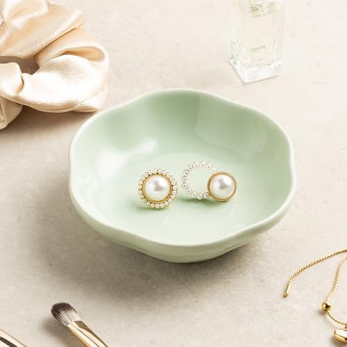Ceramic Jewelry Tray, Ring Holder Floral Trinket Bowl for Women by Unknown