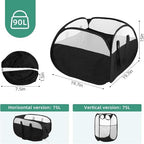 Collapsible Laundry Baskets, Tear Proof Pop Up Laundry Hamper with Large Capacity, Sturdy Foldable Laundry Basket, Easy to Carry Laundry Hamper for Home, Laundry Room, Bedroom, Dorm, Travel Black - Image 3