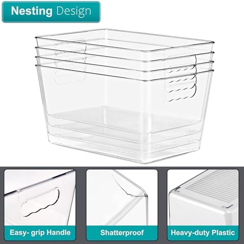 Sorbus Clear Storage Bins with Lids for Kitchen (Large, 10 Pack) - Image 6