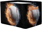 Baseball Fire Storage Basket Toy Storage Bins Collapsible Cube Organizer - Image 2