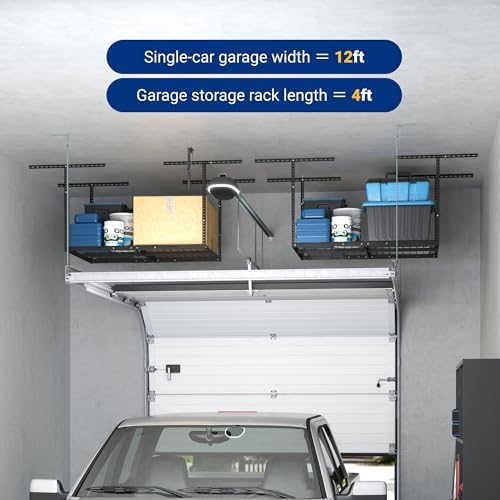 FLEXIMOUNTS 3x4 Overhead Garage Ceiling Storage Rack Organization, Black - Image 6