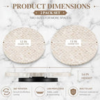 Domensi 2 Pack Mother of Pearl Lazy Susan Turntable Organizer,White Shell - Image 3