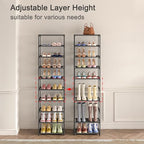 Autonomier 10 Tier Tall Shoe Rack, Non-Woven Fabrics Narrow Shoe Shelf - Image 4